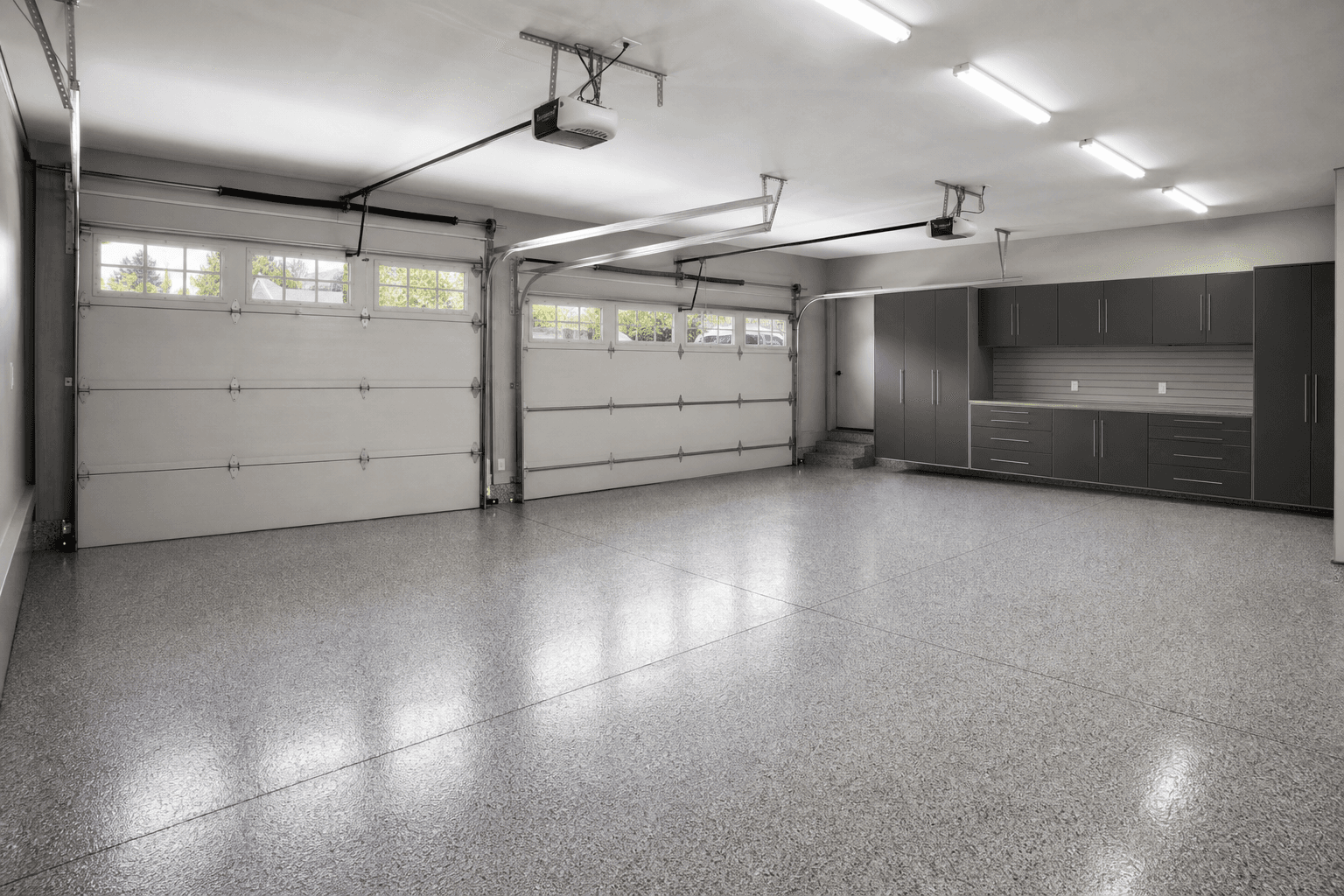 Showroom-quality garage floor in Saline Michigan ready for listing photos